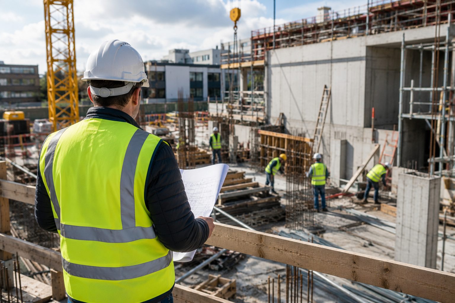Koordination der Sicherheit auf einer Baustelle